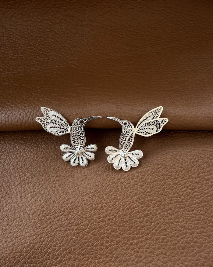 Aretes Colibrí Filigrana