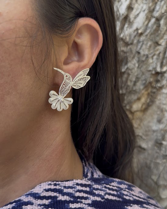 Aretes Colibrí Plata