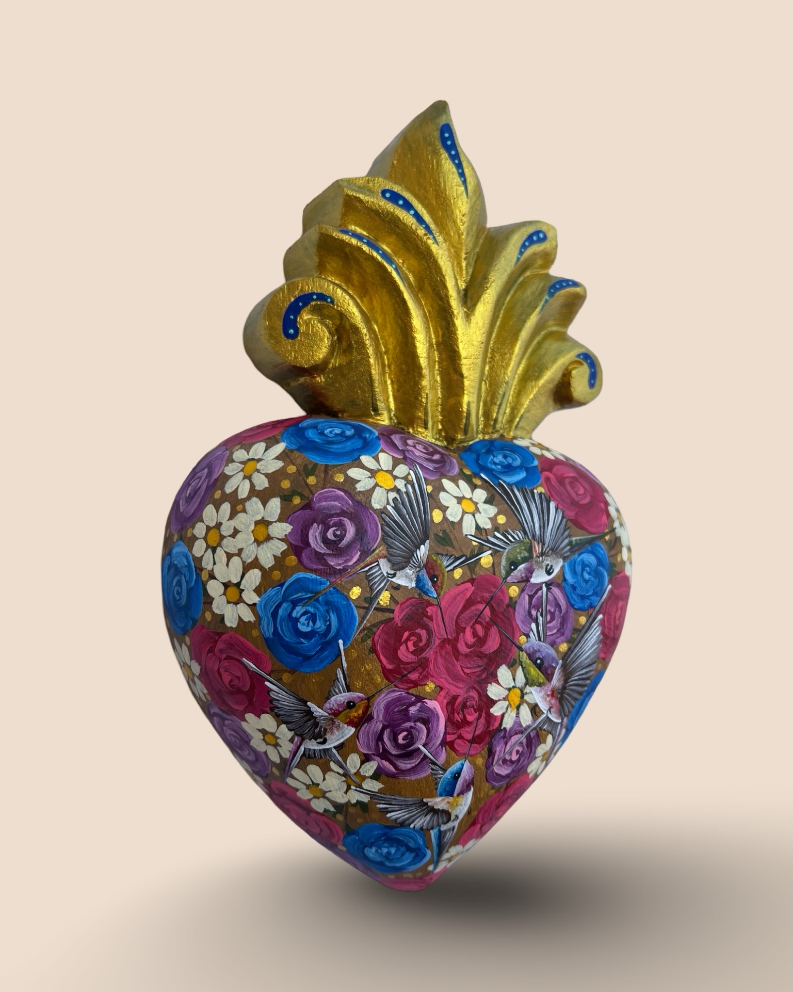 Corazón de colibrí Madera Hecho en Ecuador