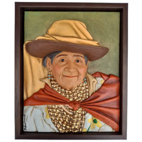 Cuadro ceramica rostros del ecuador indigena
