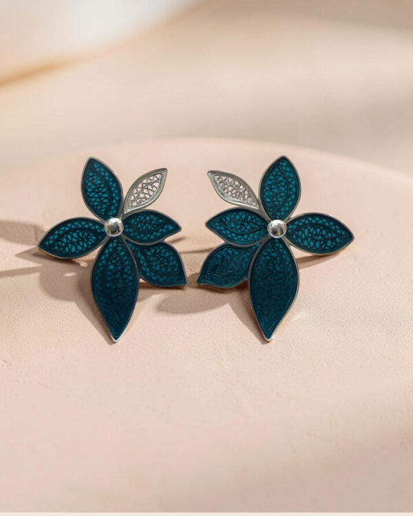 Aretes Cattleya Zafiro