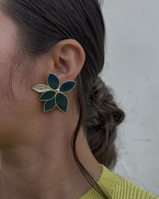 Aretes Cattleya Zafiro