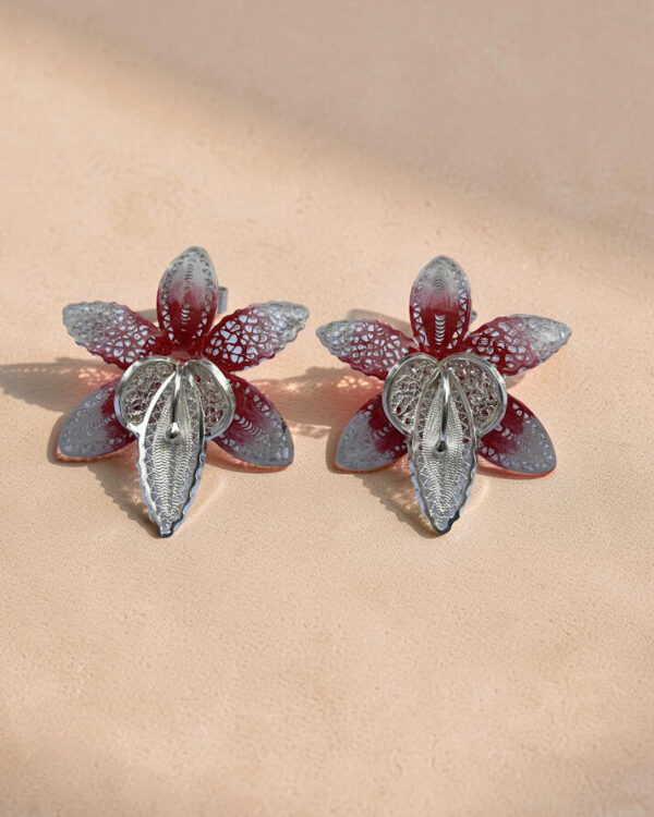 Aretes Orquídea Roja